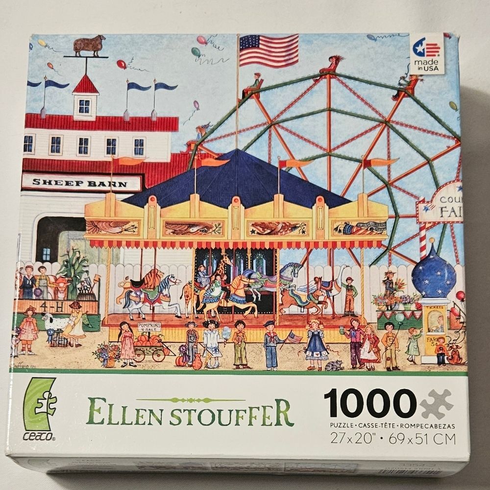 Ellen STOUFFER County Fair Carousel 1000 Pieces Jigsaw Puzzle